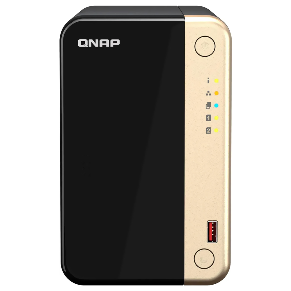 Servidor Nas Storage QNAP TS-264 Intel Celeron N5095 de 2.9GHz / 8GB de RAM / 2 Baias / USB / LAN - Preto