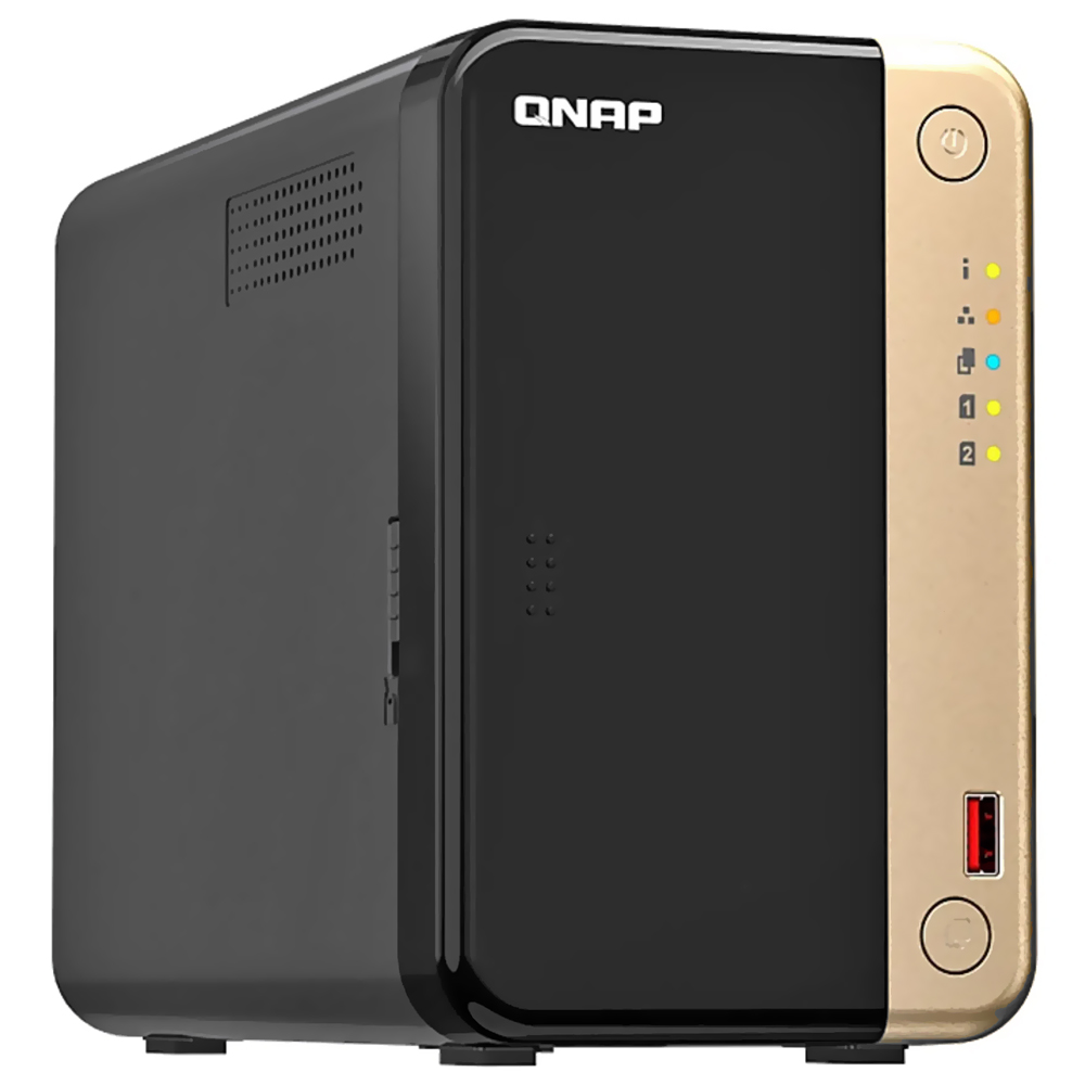 Servidor Nas Storage QNAP TS-264 Intel Celeron N5095 de 2.9GHz / 8GB de RAM / 2 Baias / USB / LAN - Preto