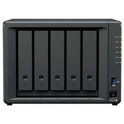 Servidor Nas Storage Synology DiskStation DS1525+ AMD Ryzen V1500B de 2.2GHz / 8GB de RAM / 5 Baias / USB 3.2 / USB-C / LAN - Preto