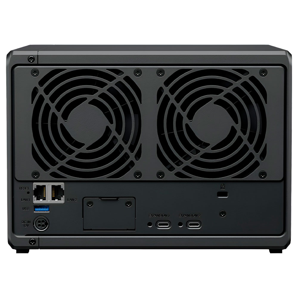 Servidor Nas Storage Synology DiskStation DS1525+ AMD Ryzen V1500B de 2.2GHz / 8GB de RAM / 5 Baias / USB 3.2 / USB-C / LAN - Preto
