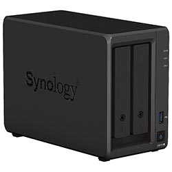 Servidor Nas Storage Synology DiskStation DS723+ AMD Ryzen R1600 de 2.6GHz / 2GB de RAM / 2 Baias / USB / LAN - Preto