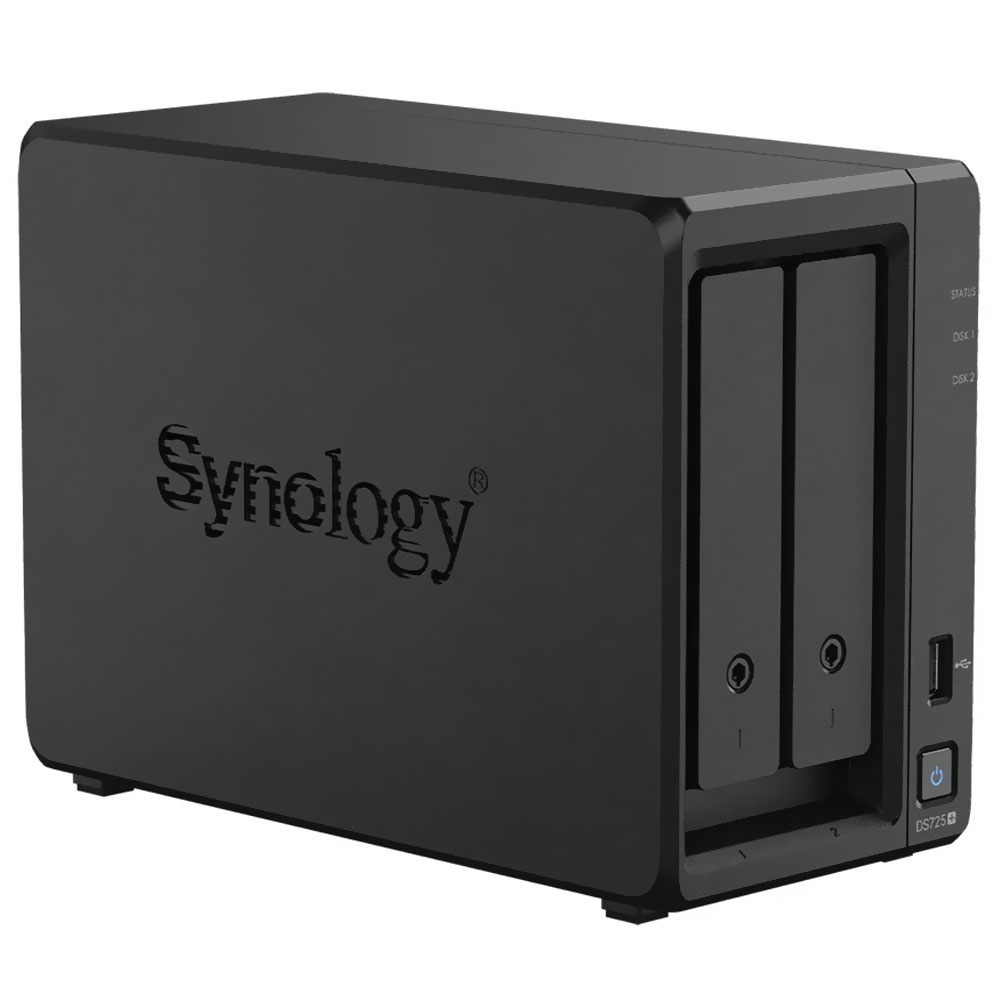 Servidor Nas Storage Synology DiskStation DS725+ AMD Ryzen R1600 de 2.6GHz / 2 Baias / USB 3.2 / LAN