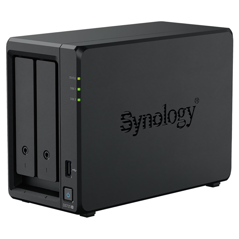 Servidor Nas Storage Synology DiskStation DS725+ AMD Ryzen R1600 de 2.6GHz / 2 Baias / USB 3.2 / LAN