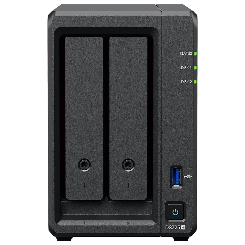 Servidor Nas Storage Synology DiskStation DS725+ AMD Ryzen R1600 de 2.6GHz / 2 Baias / USB 3.2 / LAN