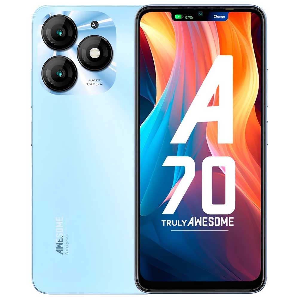 Celular Itel A70 A665L 4GB de RAM / 128GB / Tela 6.6" / Dual Sim LTE - Azure Azul