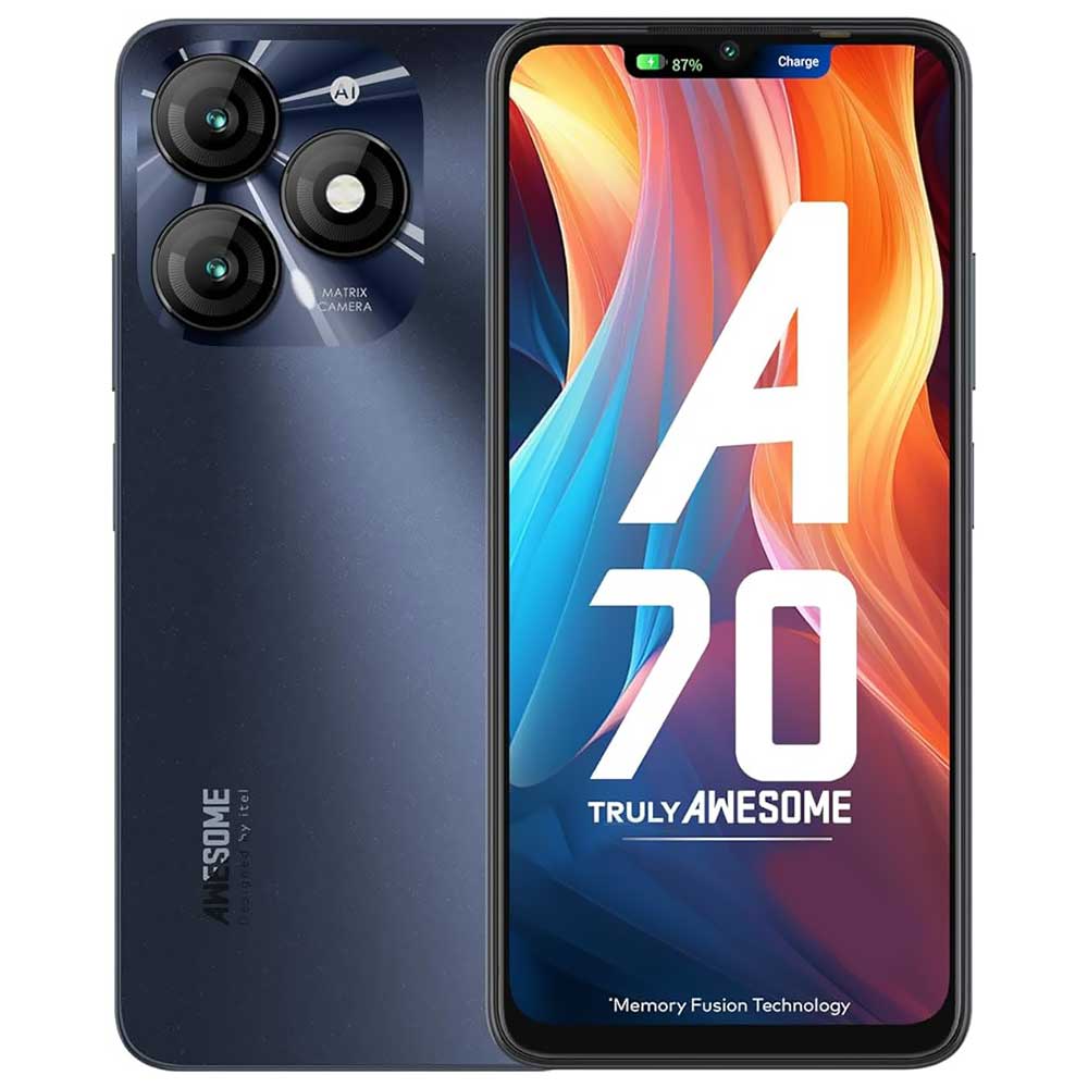 Celular Itel A70 A665L 4GB de RAM / 128GB / Tela 6.6" / Dual Sim LTE - Starlish Preto