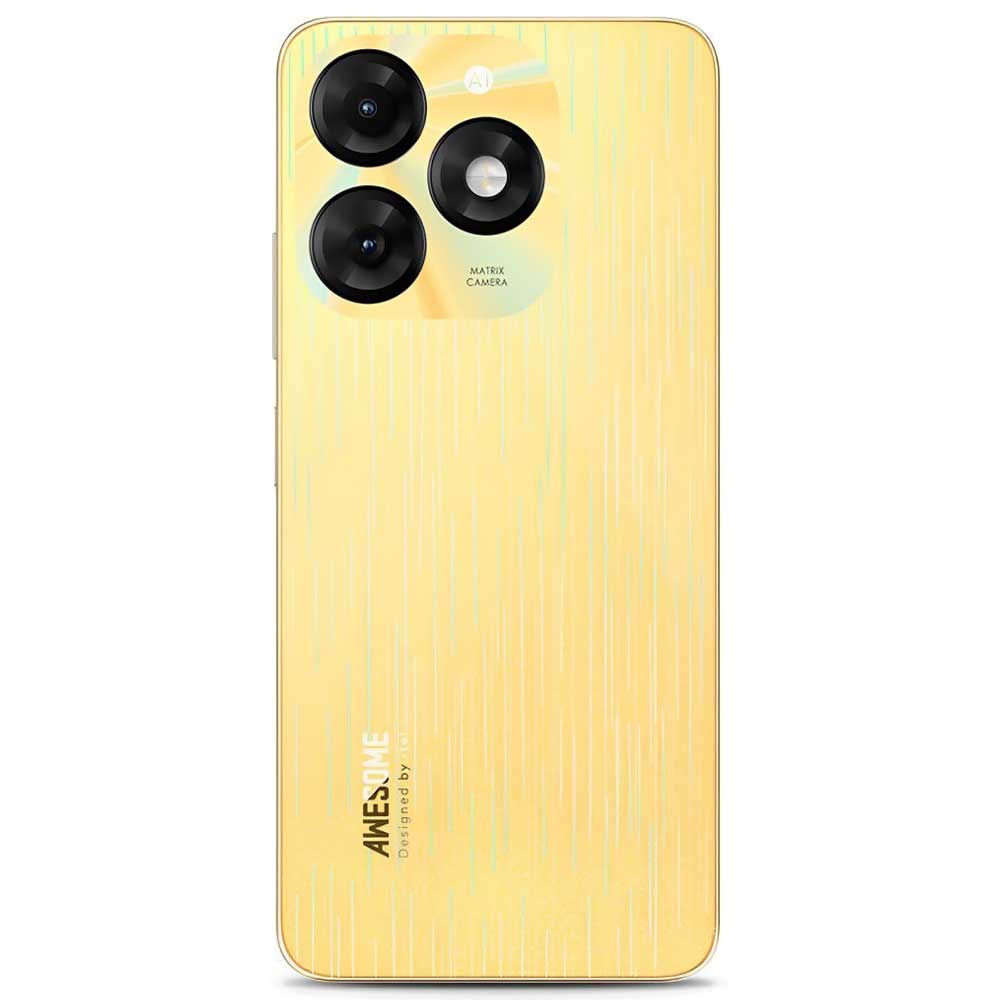 Celular Itel Awesome A70 A665L 4GB de RAM / 128GB / Tela 6.6" / Dual Sim LTE - Brilliant Dourado