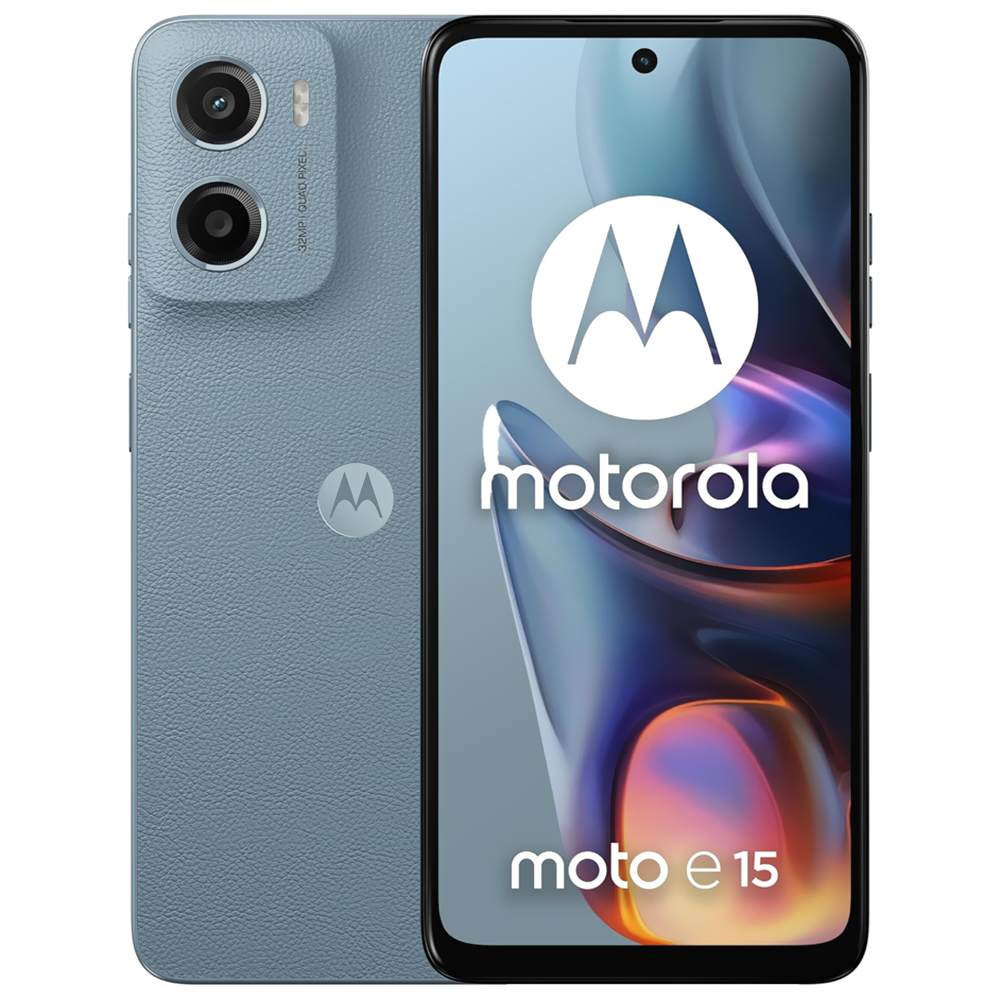 Celular Motorola E15 XT2523-6 2GB de RAM / 64GB / Tela 6.6" / Dual Sim LTE - Misty Blue