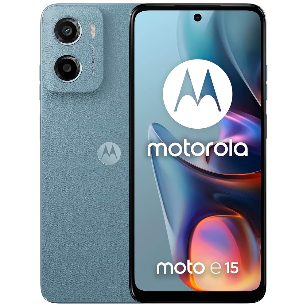 Celular Motorola E15 XT2523-7 2GB de RAM / 64GB / Tela 6.67" / Dual Sim LTE - Misty Blue