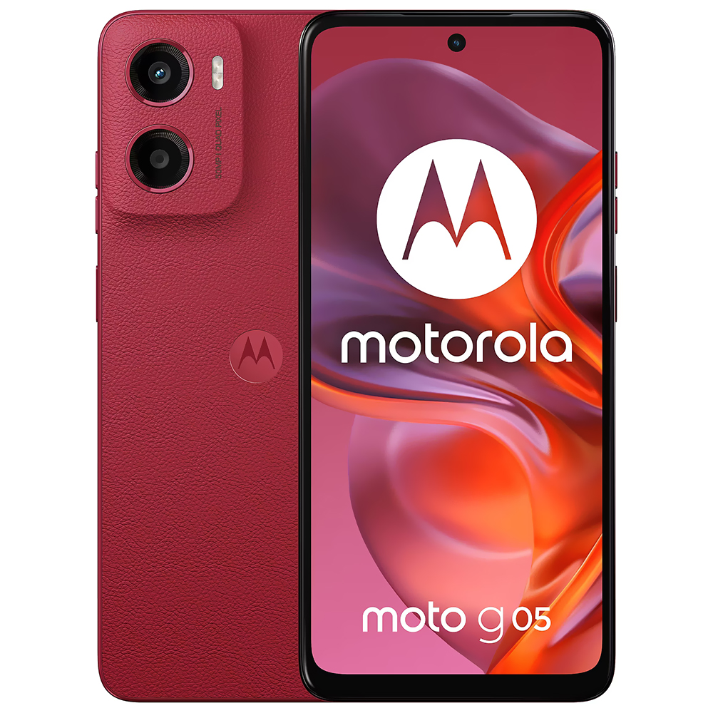 Celular Motorola G05 XT2523-4 4GB de RAM / 128GB / Tela 6.67" / Dual Sim LTE - Plum Vermelho