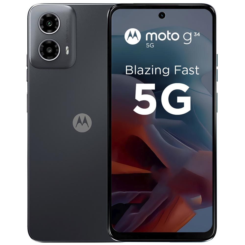 Celular Motorola G34 XT2363-3 5G 4GB de RAM / 64GB / Tela 6.56" / Dual Sim - Charcoal Preto