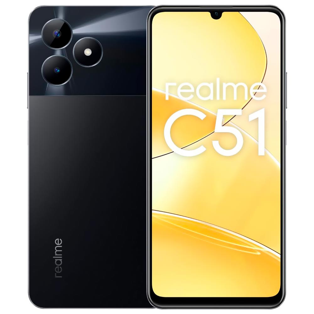 Celular Realme C51 RMX3830 4GB de RAM / 128GB / Tela 6.74" / Dual Sim LTE - Cabon Preto