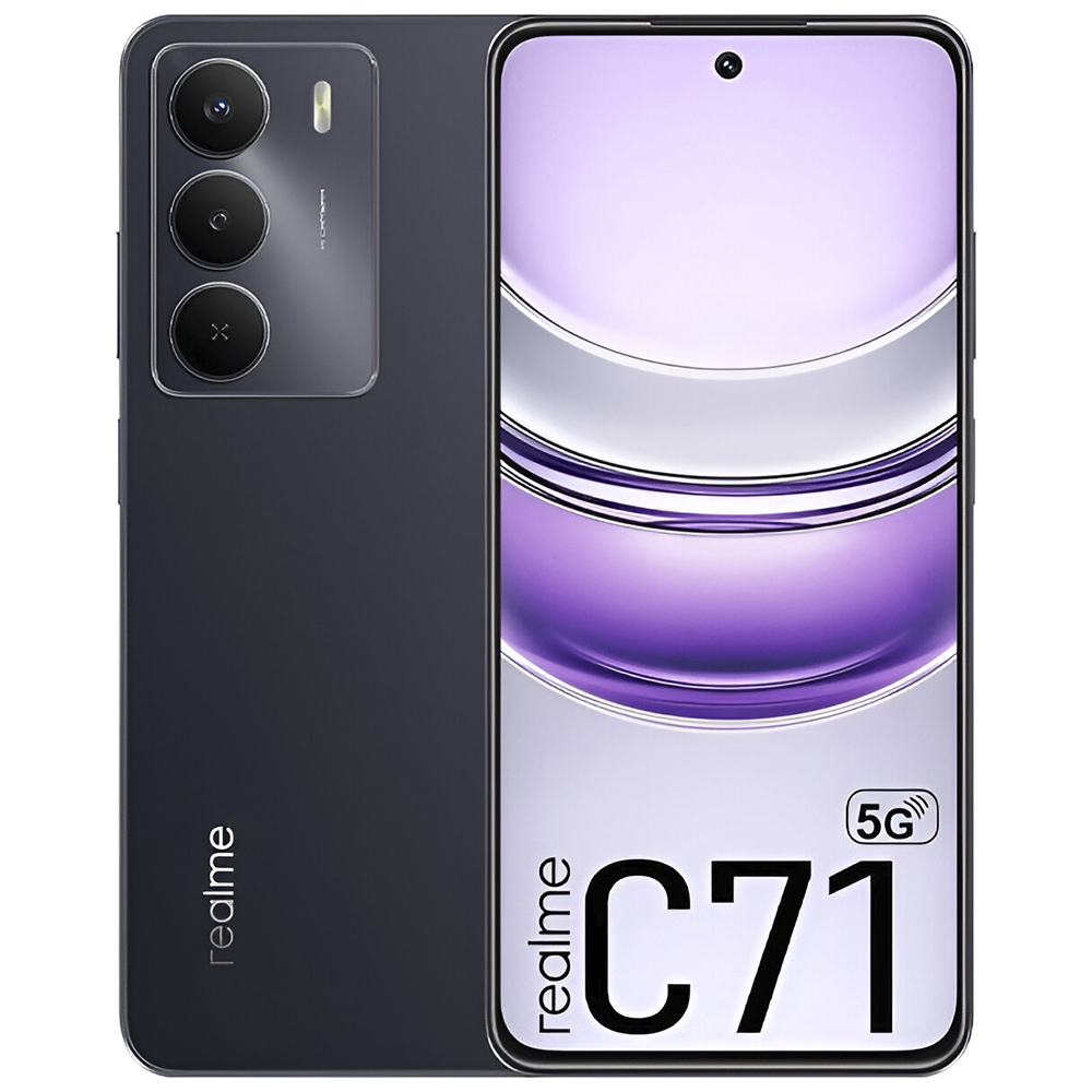 Celular Realme C71 5G RMX3943 8GB de RAM / 256GB / Tela 6.67" / Dual Sim 5G - Carbon Preto (Anatel)