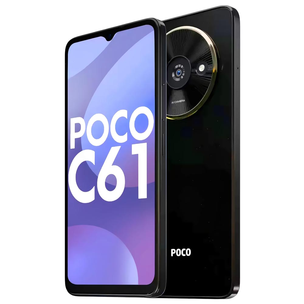 Celular Xiaomi POCO C61 6GB de RAM / 128GB / Tela 6.71" / Dual Sim LTE - Diamond Dust Preto (Índia)