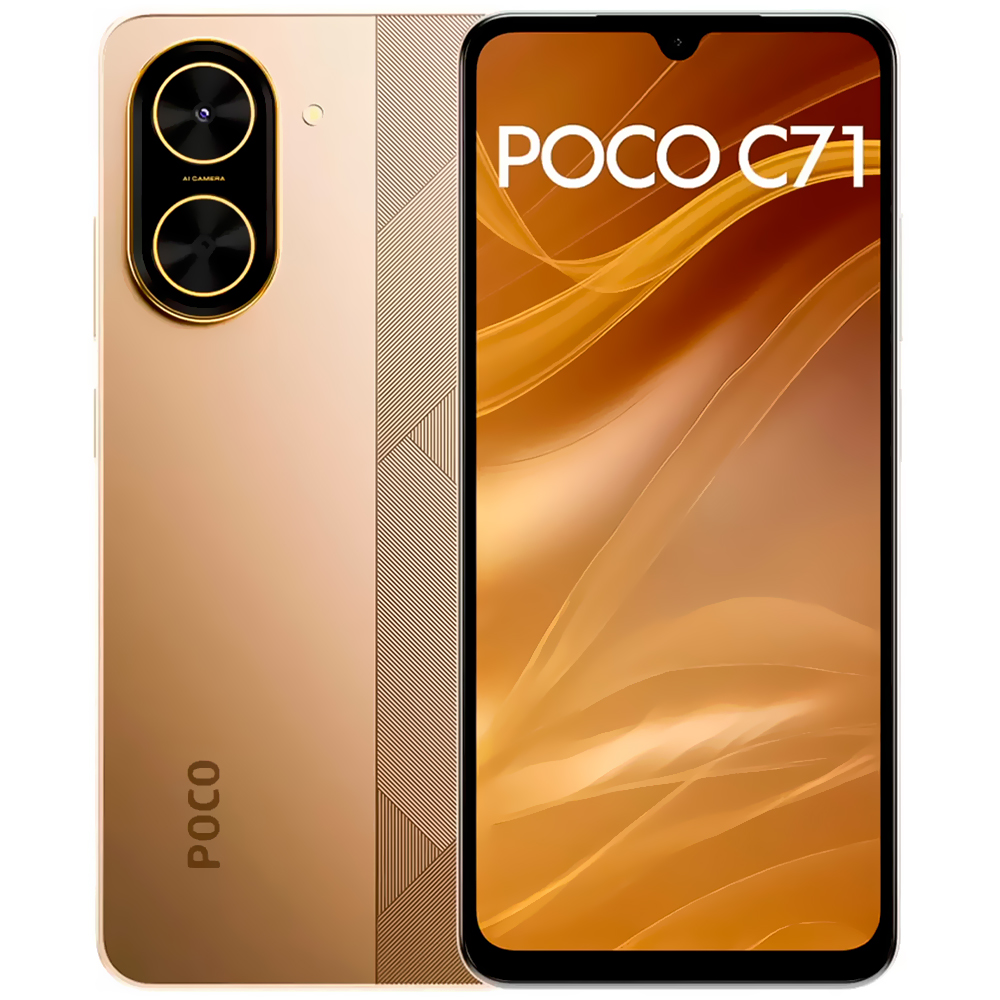 Celular Xiaomi POCO C71 3GB de RAM / 64GB / Tela 6.88" / Dual Sim LTE - Dourado (Global)