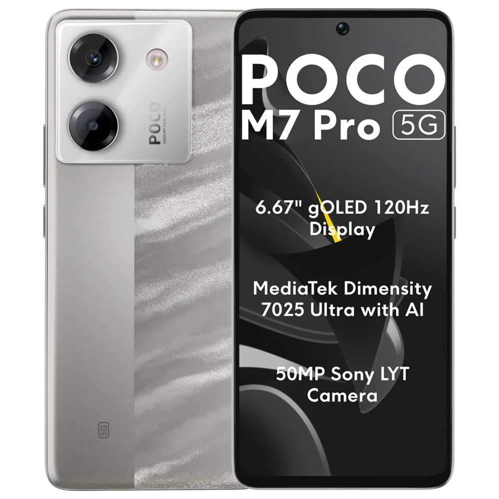 Celular Xiaomi POCO M7 Pro 5G 8GB de RAM / 256GB / Tela 6.67" / Dual Sim - Prata (Global)