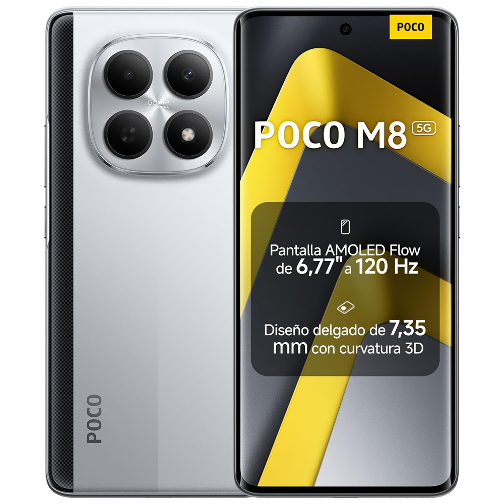 Celular Xiaomi POCO M8 5G 8GB de RAM / 512GB / Tela 6.77" / Dual Sim 5G - Prata (Global)