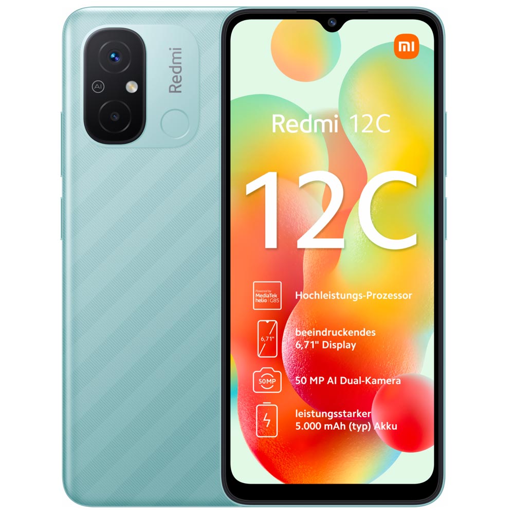 Celular Xiaomi Redmi 12C 4GB de RAM / 128GB / Tela 6.71" / Dual Sim LTE - Mint Verde (Global)