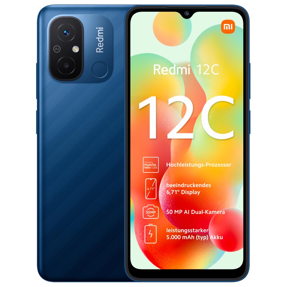 Celular Xiaomi Redmi 12C 4GB de RAM / 128GB / Tela 6.71" / Dual Sim LTE - Ocean Azul (Global)