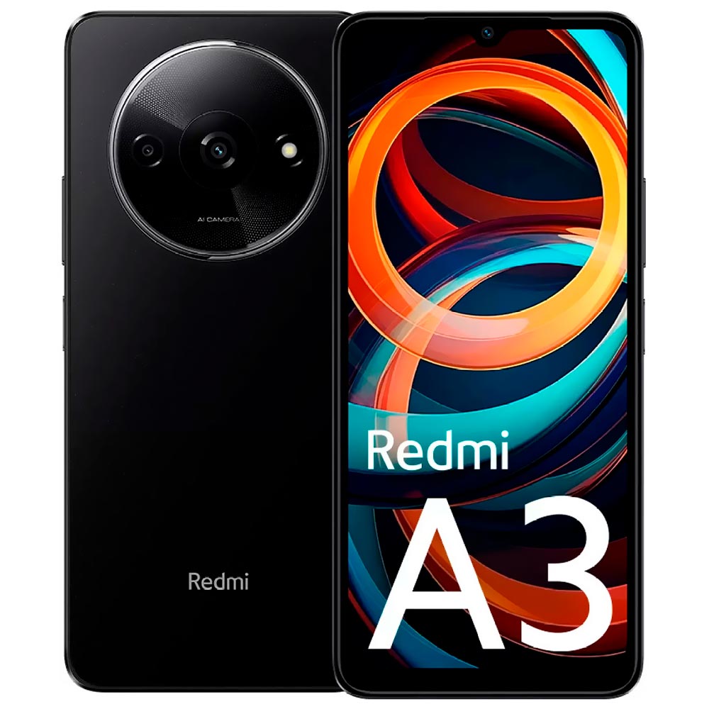 Celular Xiaomi Redmi A3 4GB de RAM / 128GB / Tela 6.71" / Dual Sim LTE - Midnight Preto (Global)
