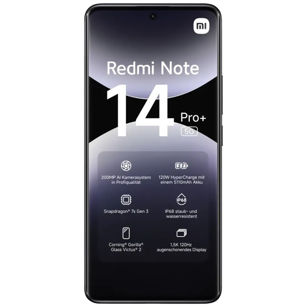Celular Xiaomi Redmi Note 14 Pro+ 5G 12GB de RAM / 512GB / Tela 6.67" / Dual Sim - Midnight Preto (Global)