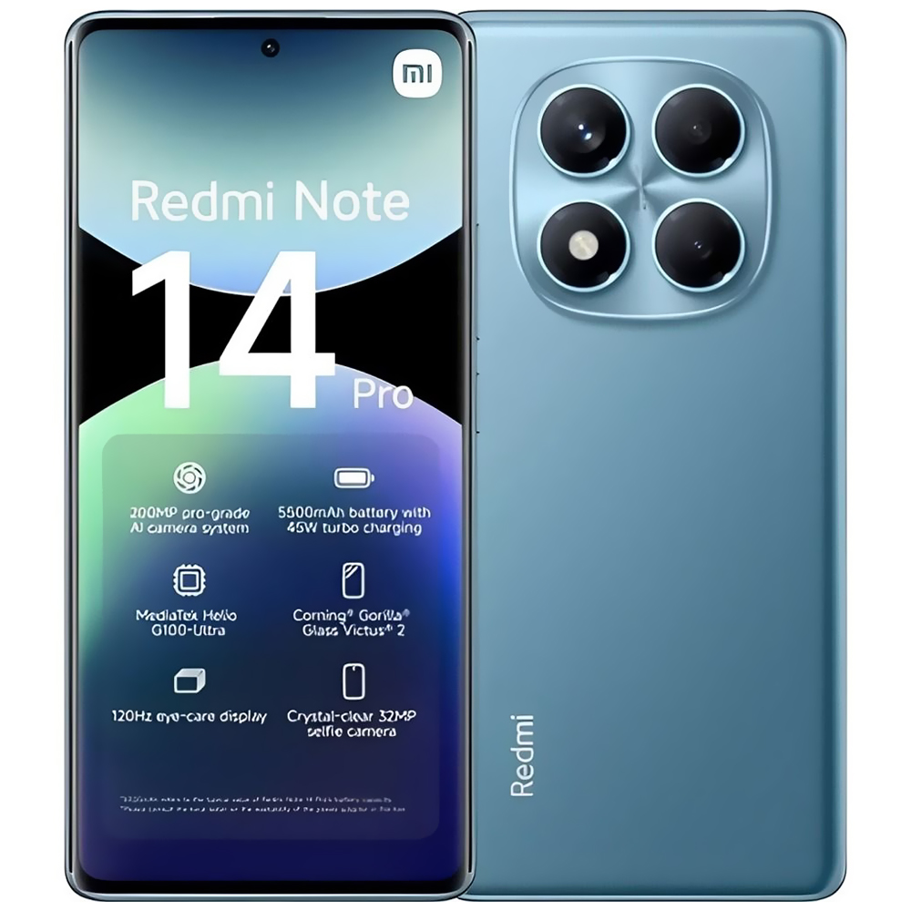 Celular Xiaomi Redmi Note 14 Pro 8GB de RAM / 256GB / Tela 6.67" / Dual Sim LTE - Ocean Azul (Global)