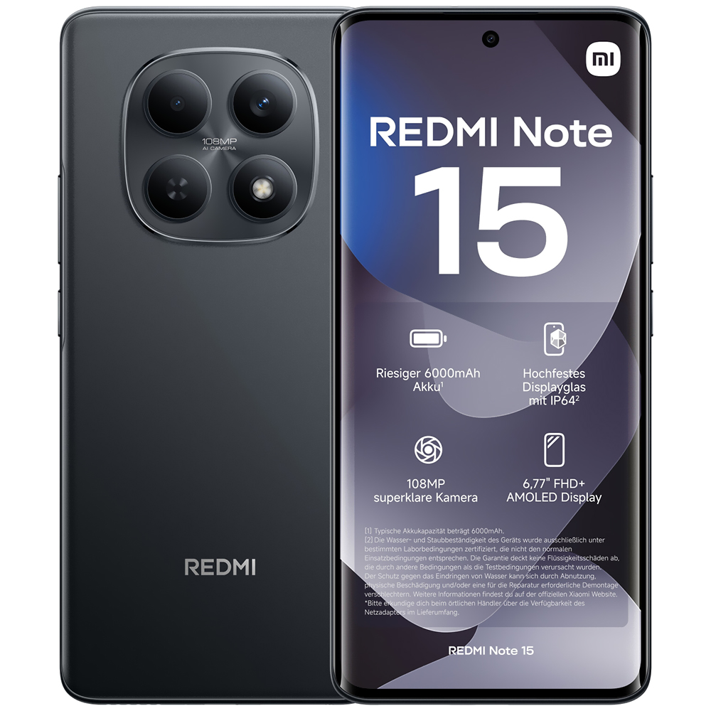 Celular Xiaomi Redmi Note 15 8GB de RAM / 256GB / Tela 6.77" / Dual Sim LTE - Preto (Global)