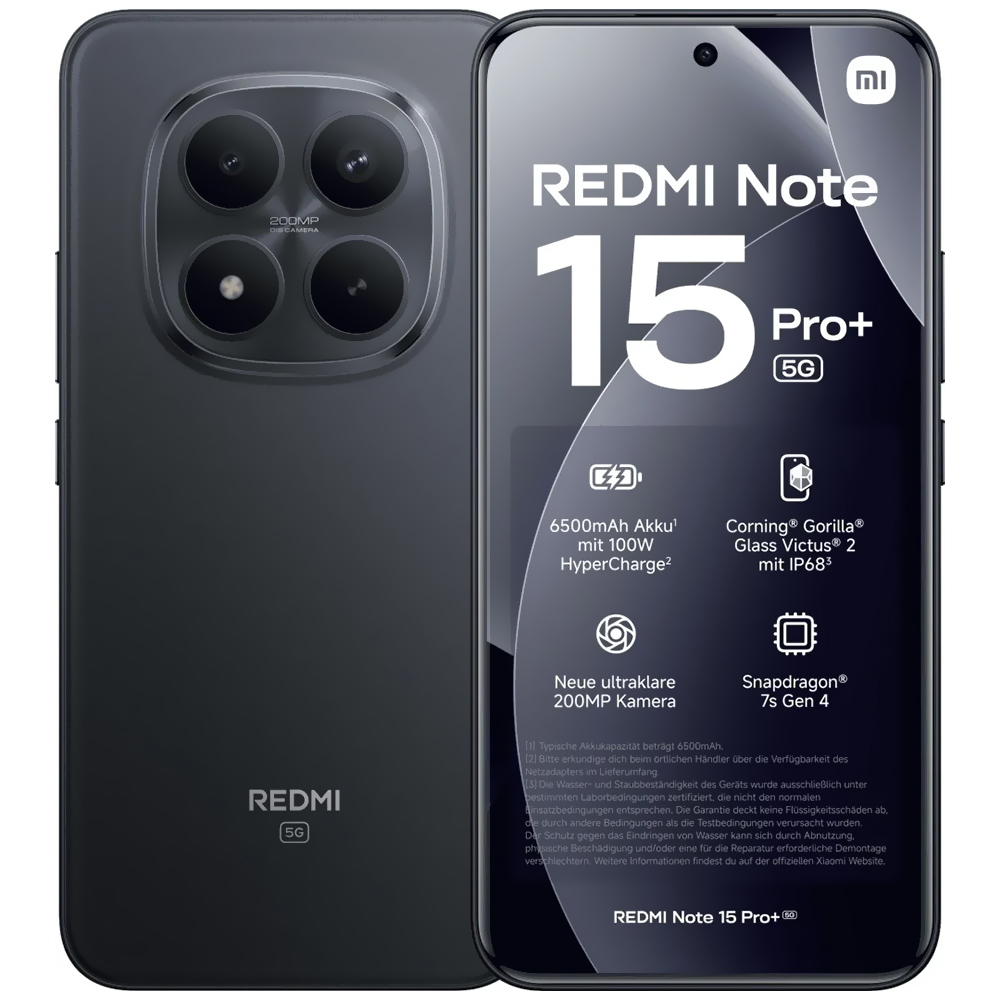 Celular Xiaomi Redmi Note 15 Pro+ 5G 8GB de RAM / 256GB / Tela 6.83" / Dual Sim 5G - Preto (Global)