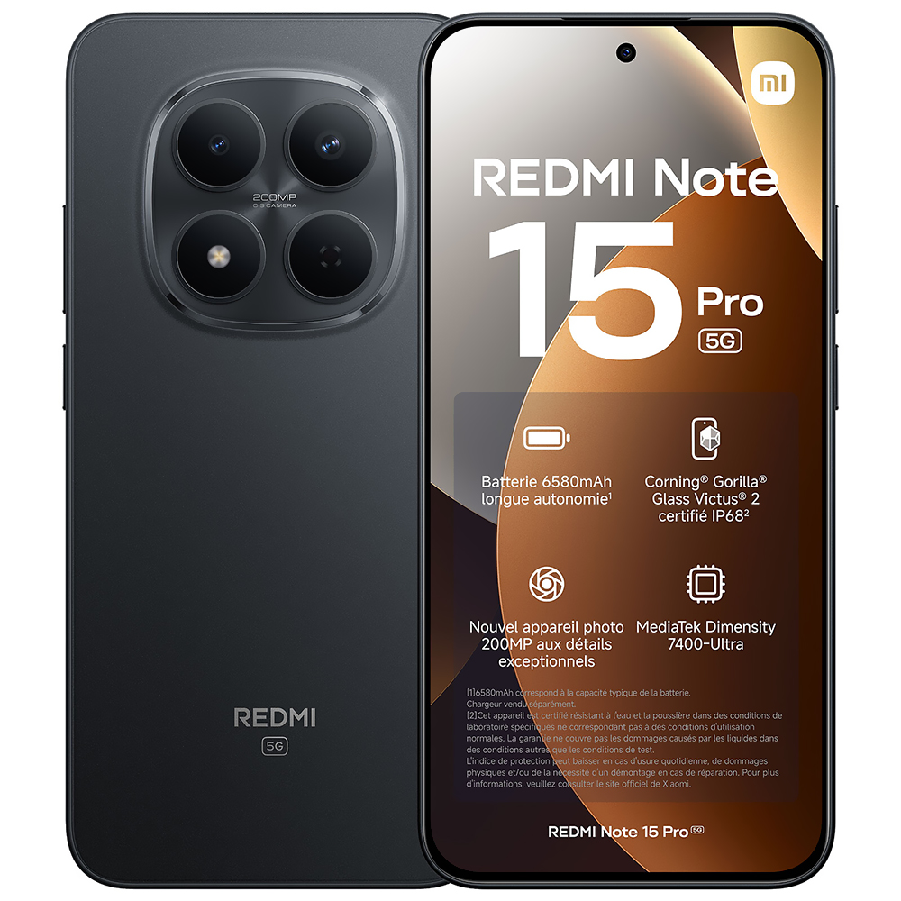 Celular Xiaomi Redmi Note 15 Pro 5G 8GB de RAM / 512GB / Tela 6.83" / Dual Sim 5G - Preto (Global)