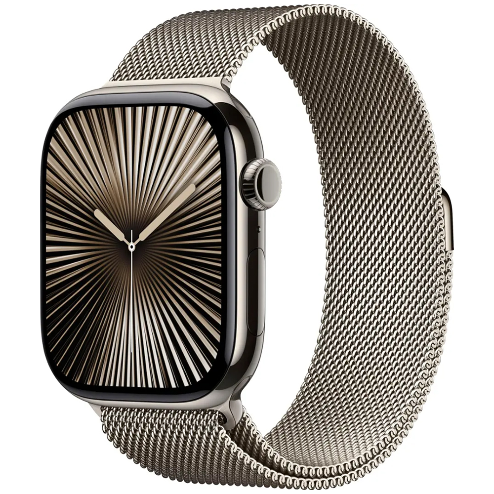 Apple Watch S10 MWYC3LW/A 46MM / M-L / GPS + CEL - Natural Titanium / Natural Stainless Steel Milanese Loop