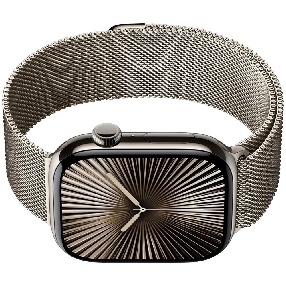 Apple Watch S10 MWYC3LW/A 46MM / M-L / GPS + CEL - Natural Titanium / Natural Stainless Steel Milanese Loop