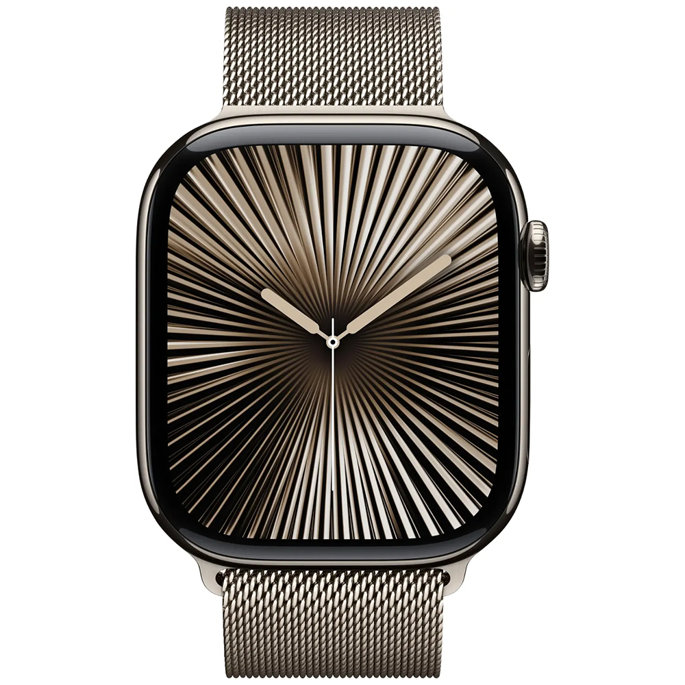 Apple Watch S10 MWYC3LW/A 46MM / M-L / GPS + CEL - Natural Titanium / Natural Stainless Steel Milanese Loop