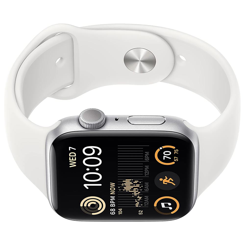 Apple Watch SE 2 MNTJ3LL/A 44MM / M-L / GPS / Aluminum Sport Band - Silver White