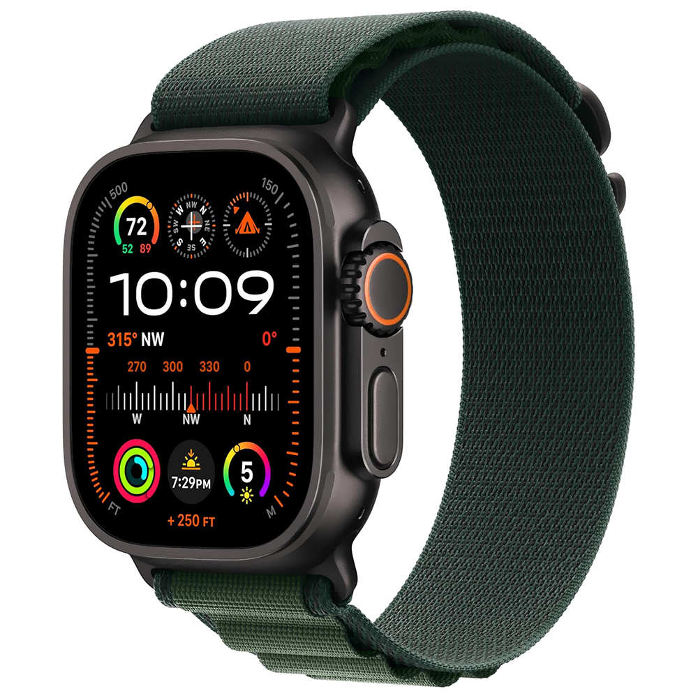 Apple Watch Ultra 2 MX4T3LW/A 49MM / GPS + Celular / Titanium Alpine Loop L - Black / Dark Green