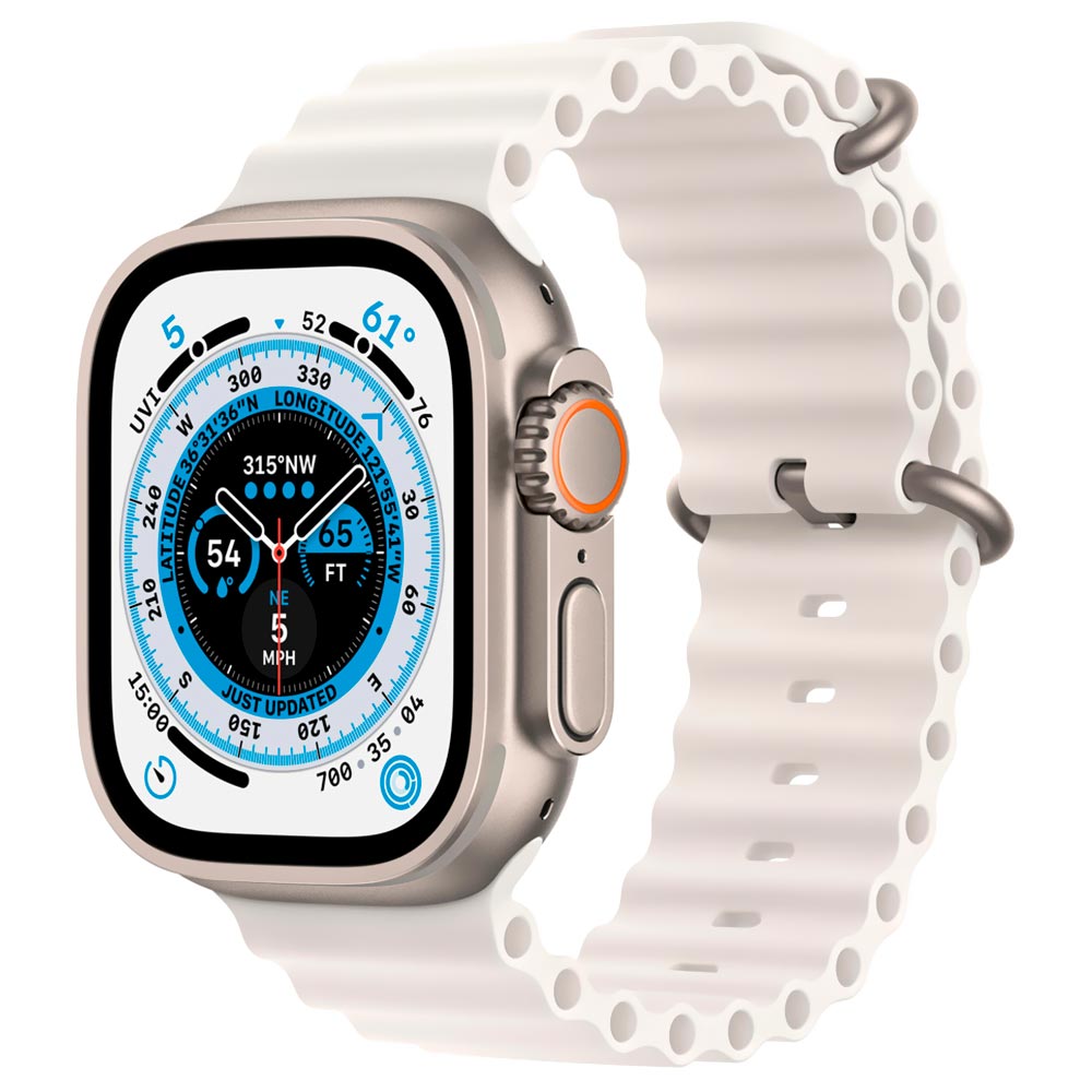 Apple Watch Ultra MNH83LL/A 49MM / One Size / Ocean Band - Titanium White