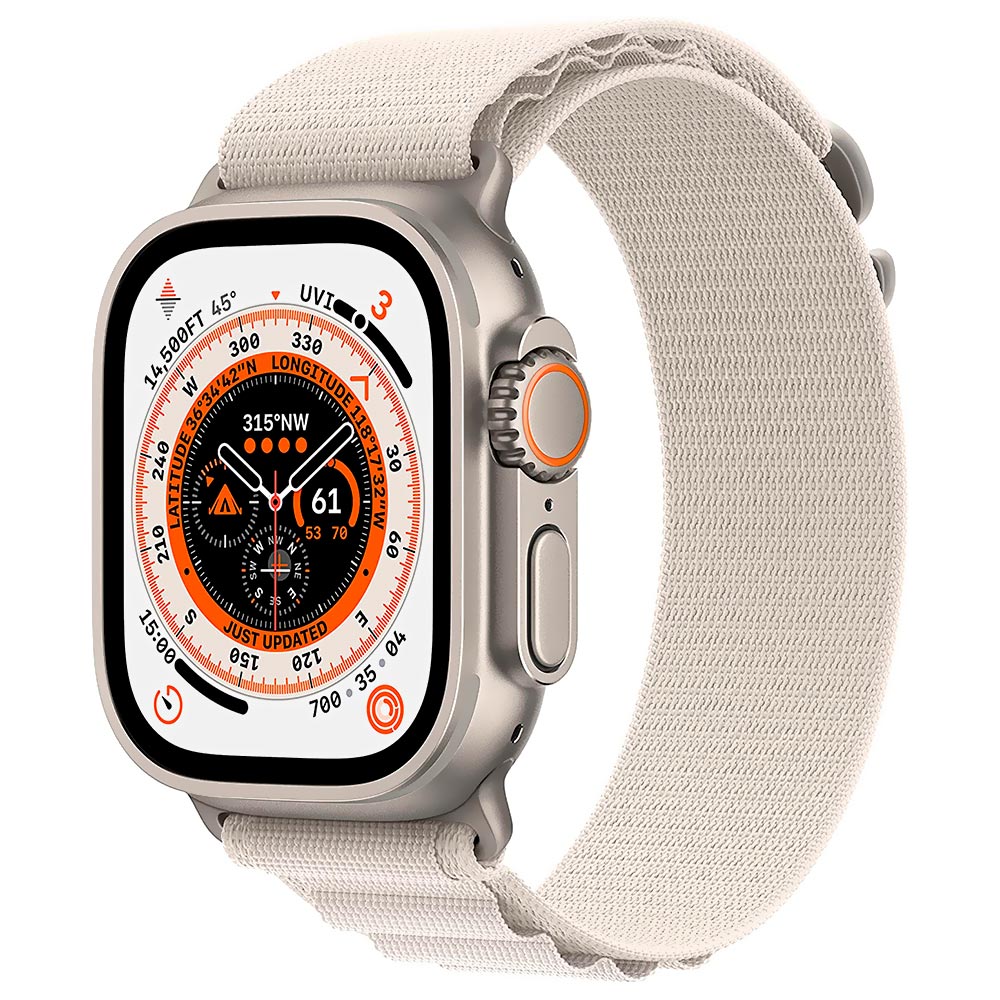 Apple Watch Ultra MQF13LL/A 49MM / GPS / Alpine Loop L - Titanium Starlight