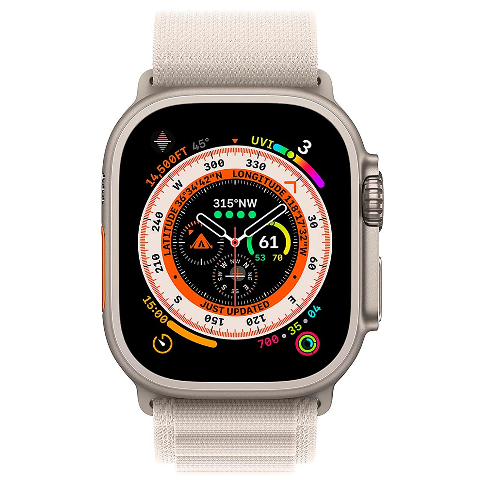 Apple Watch Ultra MQF13LL/A 49MM / GPS / Alpine Loop L - Titanium Starlight