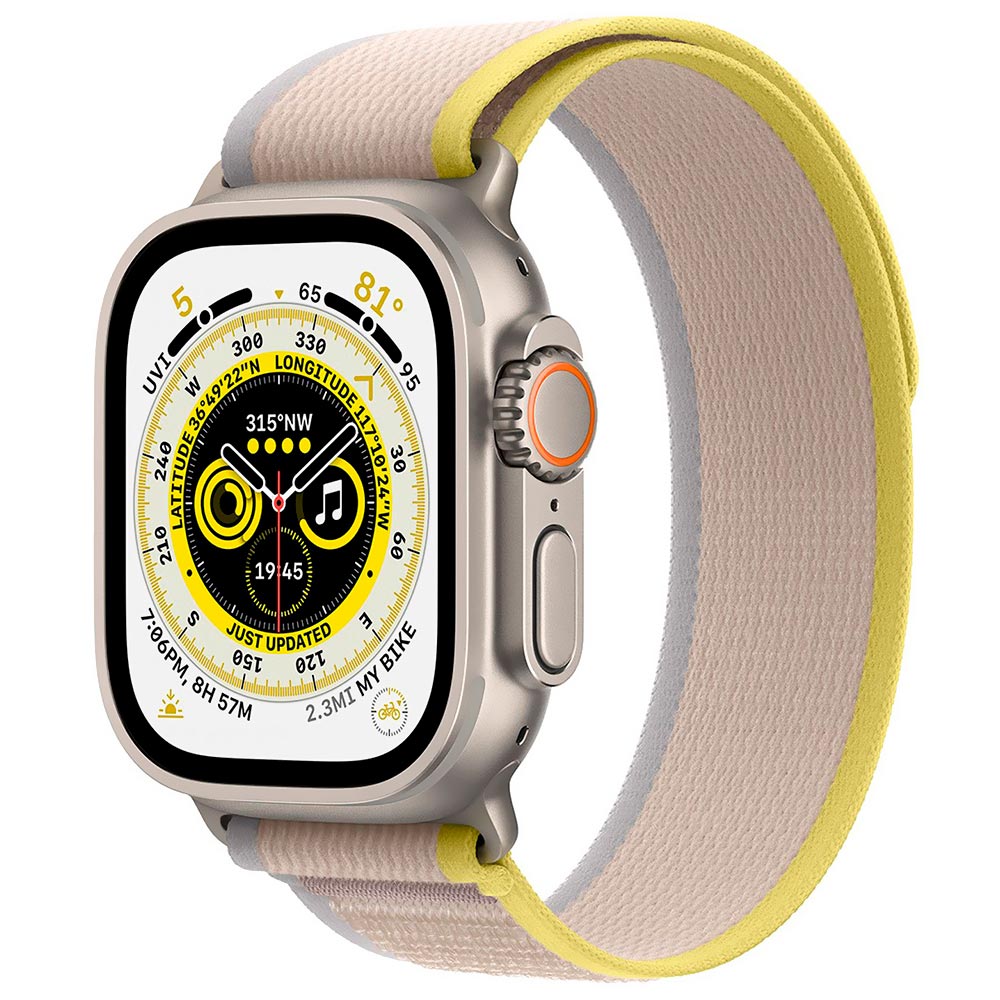 Apple Watch Ultra MQF23LL/A 49MM / M-L / GPS / Beige Trail Loop - Titanium Yellow