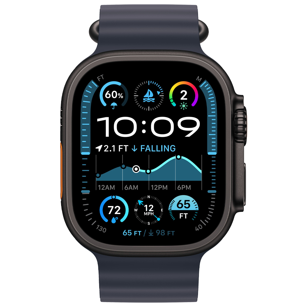 RELOGIO APPLE WATCH ULTRA2 49MM MYTC3LW/A GPS BLACK TITANIUM NAVY OCEAN BAND