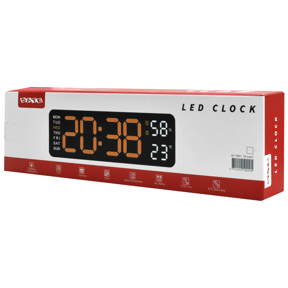 Relógio de Mesa Digital Satellite AC-T6863 LED - Azul / Preto