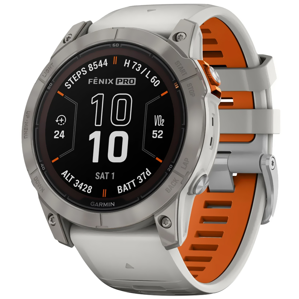 Relógio Garmin Fenix 7X Pro Sapphire Solar - Titanium Branco (010-02778-14)