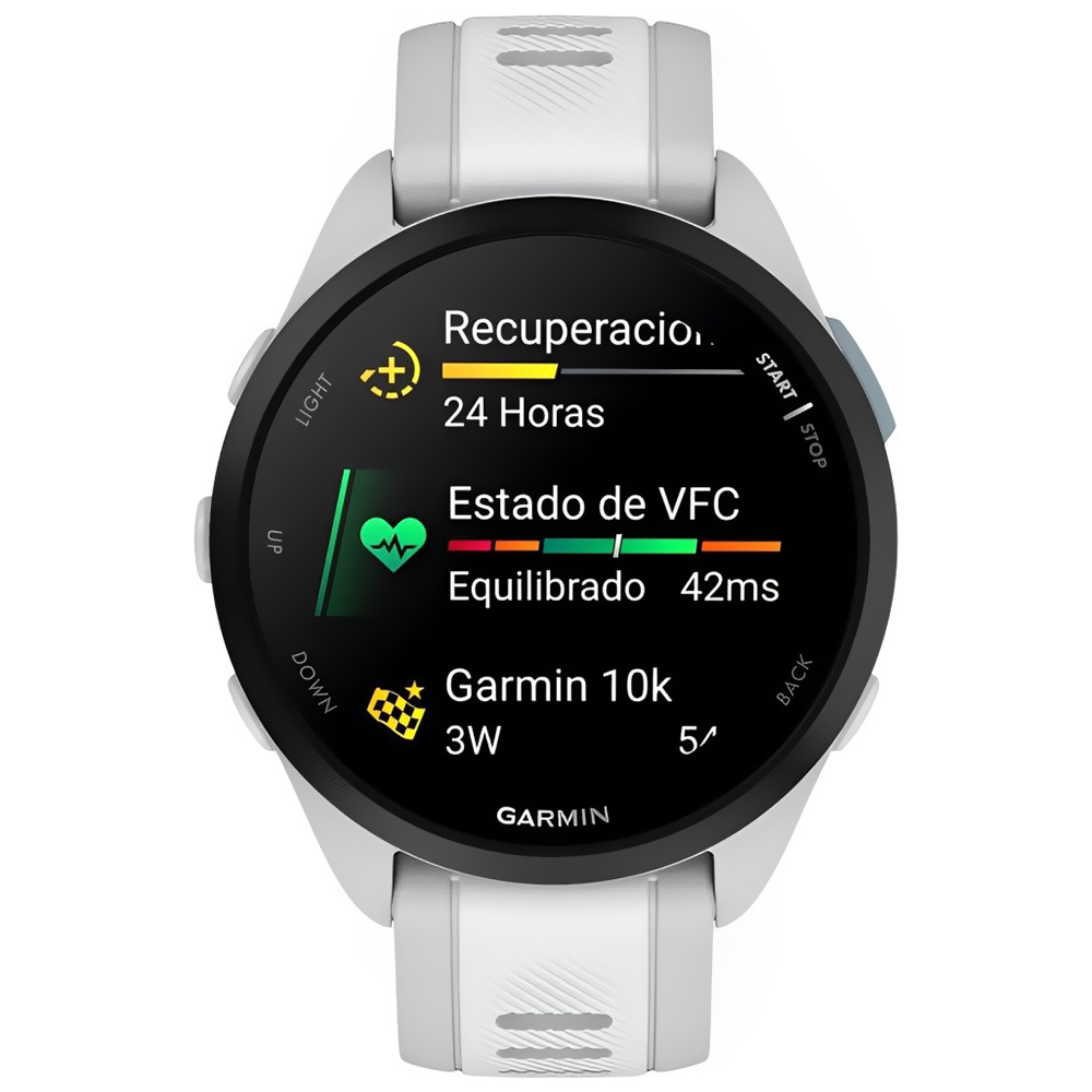 Relógio Garmin Forerunner 165 AMOLED - Branco / Cinza (010-02863-21)