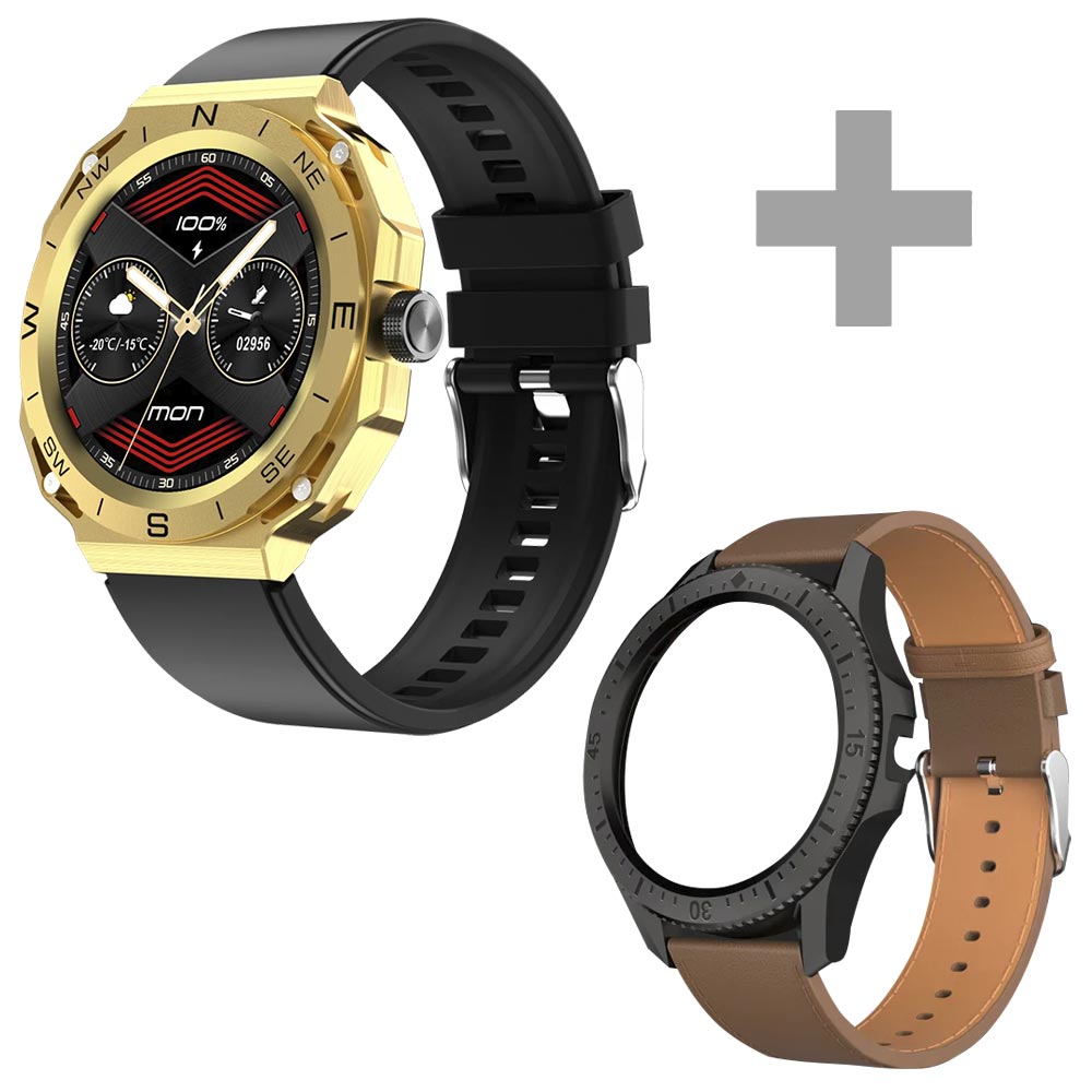 Relógio Smartwatch Blulory RT - Dourado / Marrom