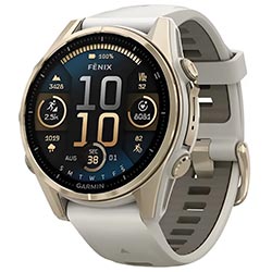 Relógio Smartwatch Garmin Fenix 8 Sapphire Soft - Dourado / Beige (010-02903-10)
