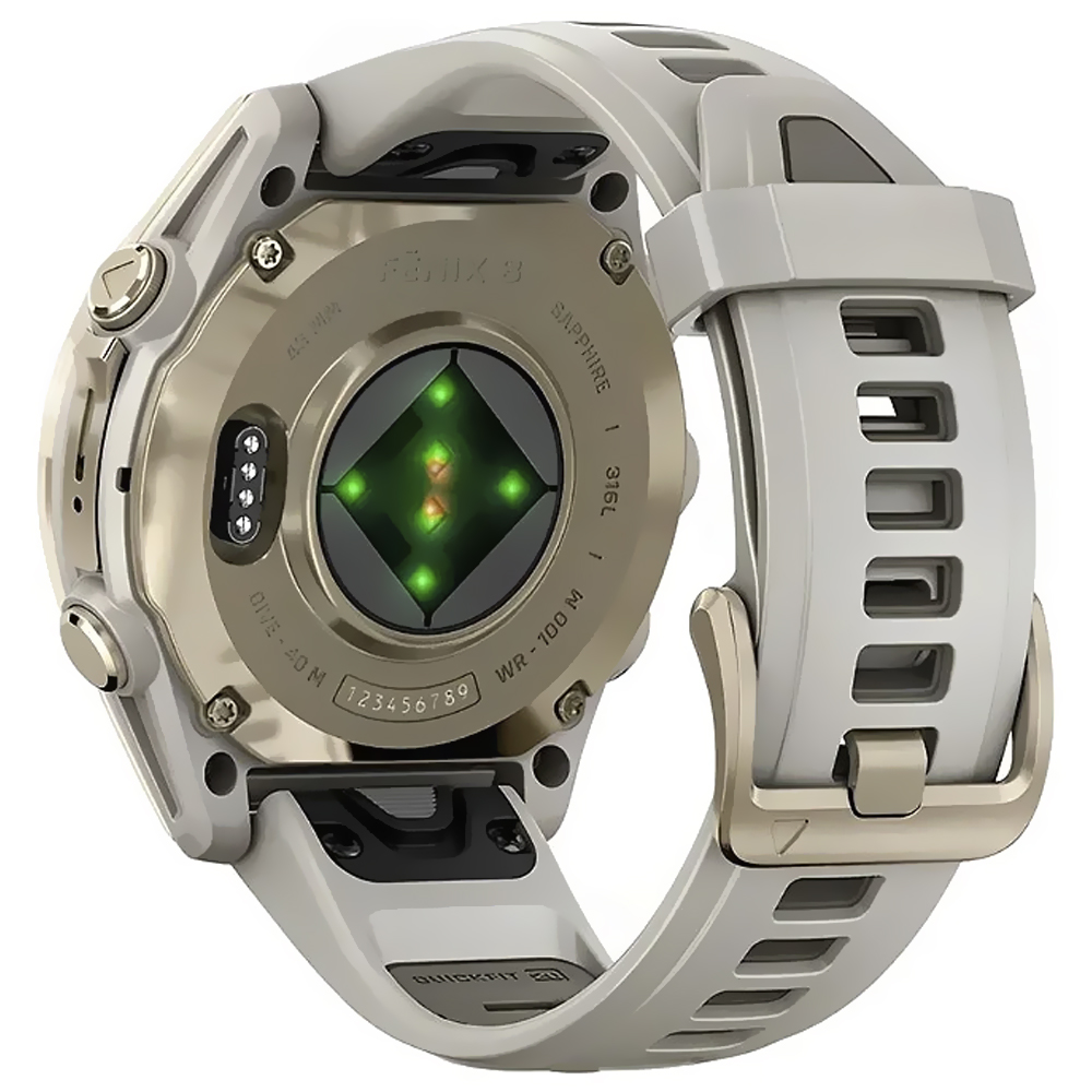 Relógio Smartwatch Garmin Fenix 8 Sapphire Soft - Dourado / Beige (010-02903-10)