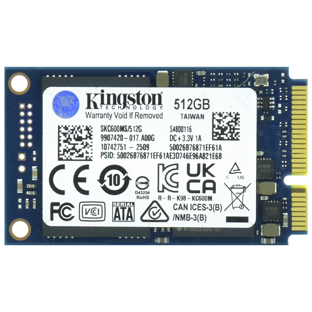 SSD Kingston 512GB MSATA 3 2.5" - SKC600MS/512G