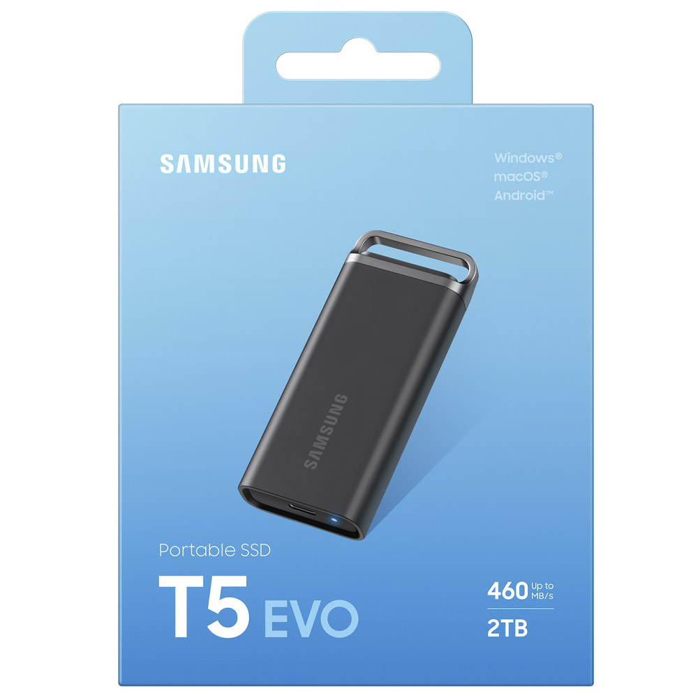 SSD EXT.  2TB SAMSUNG T5 EVO PORTABLE TYPE-C 3.2 PRETO MU-PH2T0S