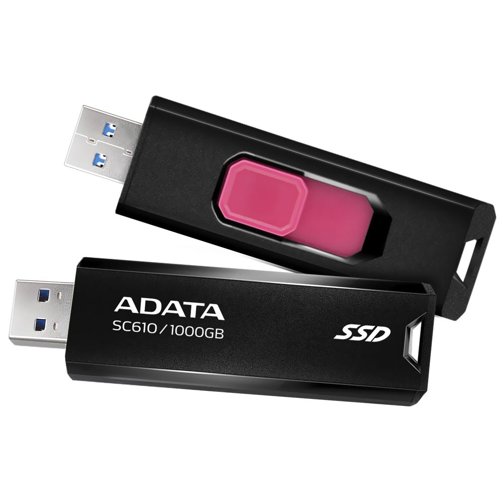 SSD Externo ADATA 1TB SC610 Plug y Go USB 3.2 - Preto (SC610-1000G-CBK/RD)