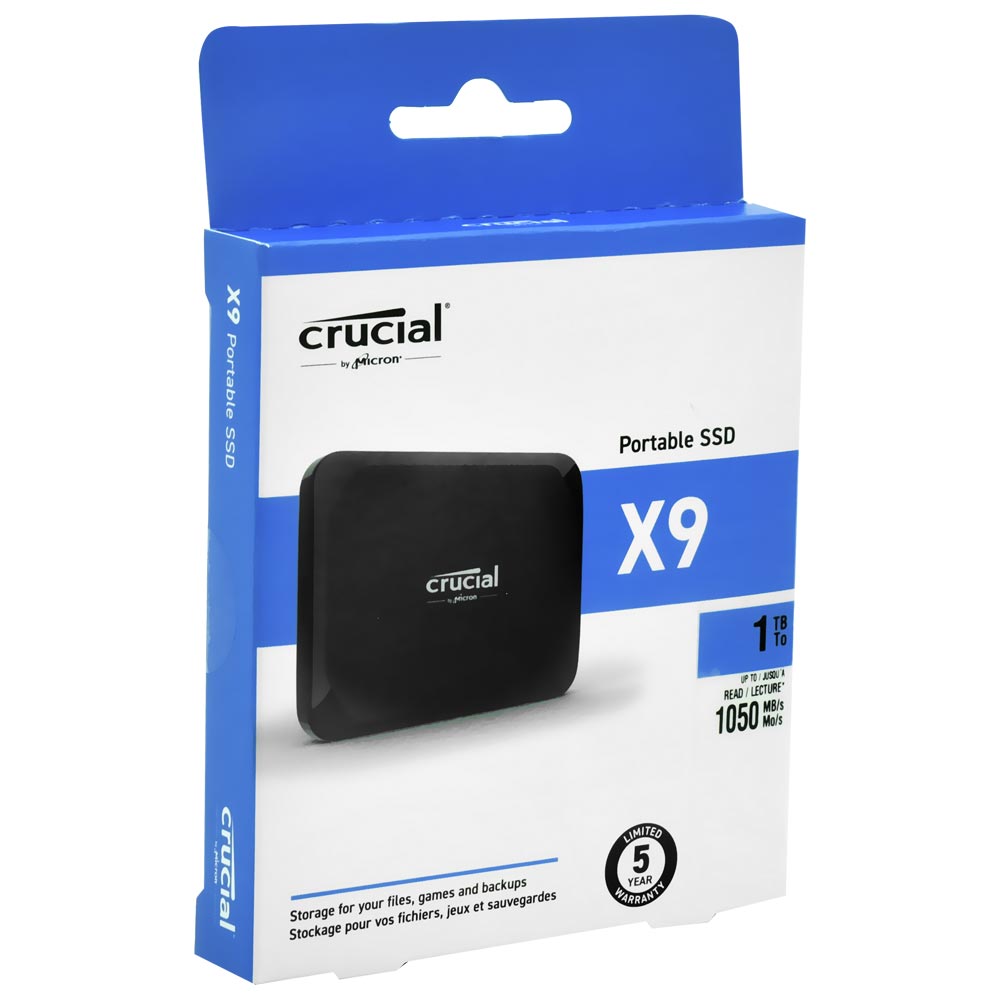 SSD Externo Crucial 1TB Portátil X9 - Preto (CT1000X9SSD9)