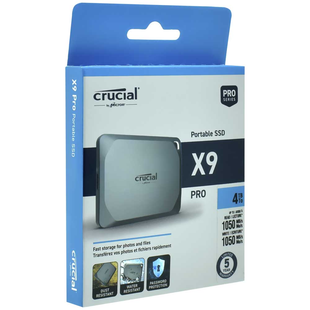 SSD Externo Crucial 4TB Portátil X9 Pro - Preto (CT4000X9PROSSD9)